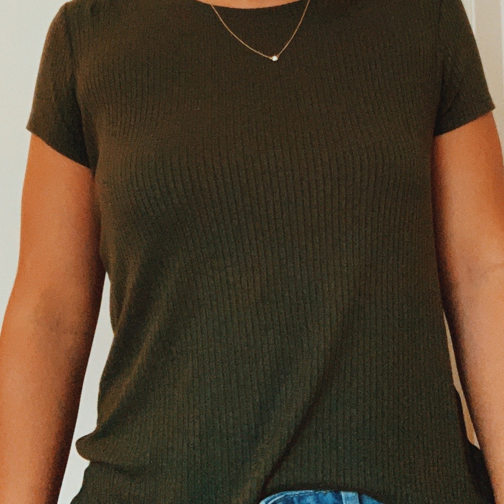 olive tee - Picture 2 of 2